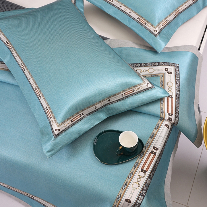 91家纺网 家纺一手货源 找家纺 莱福仕 2021新款可水洗冰炭席三件套 豆蔻-气质蓝