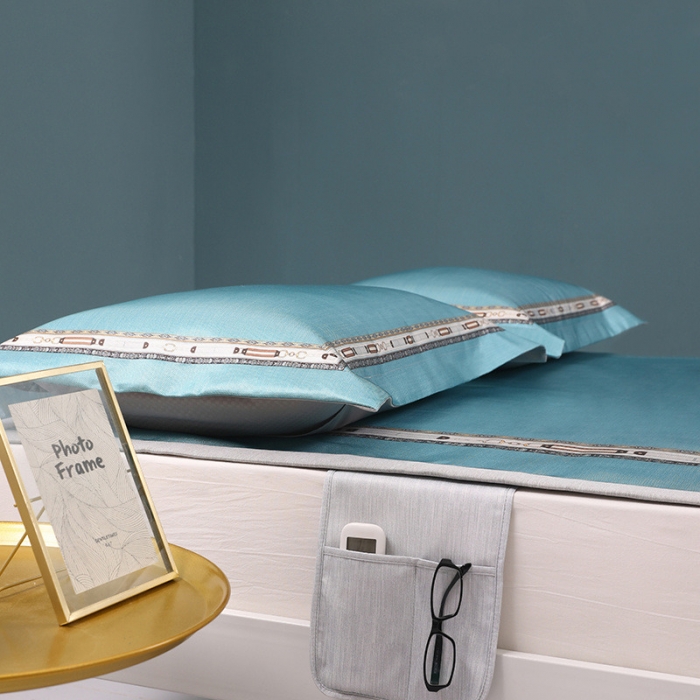 91家纺网 家纺一手货源 找家纺 莱福仕 2021新款可水洗冰炭席三件套 豆蔻-气质蓝