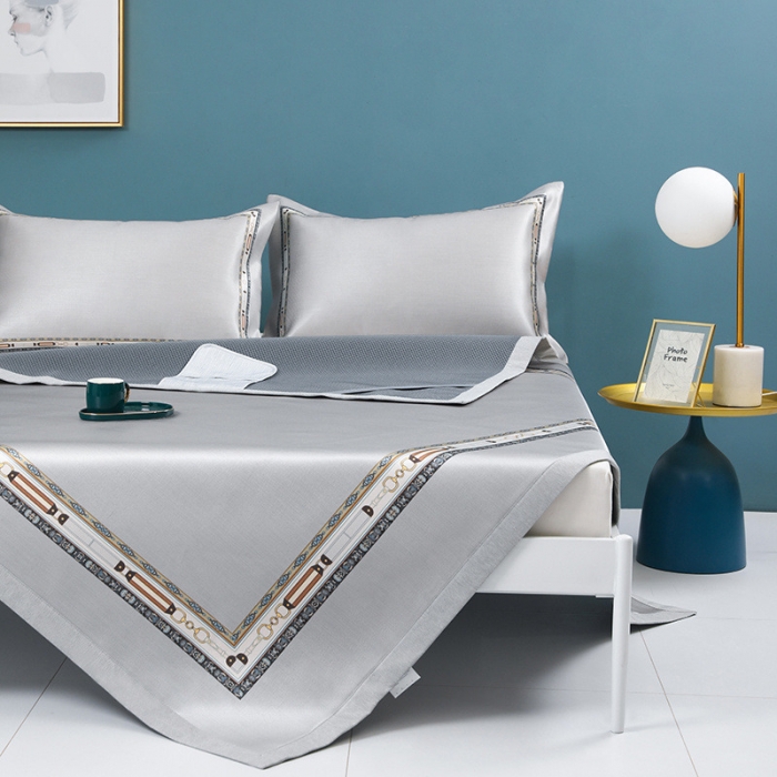 91家纺网 家纺一手货源 找家纺 莱福仕 2021新款可水洗冰炭席三件套 豆蔻-太古灰