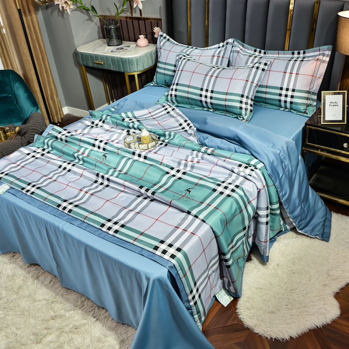 91家纺网 家纺一手货源 找家纺 梦柏2021新款水洗天丝夏被 夏凉被 都市格调（兰）