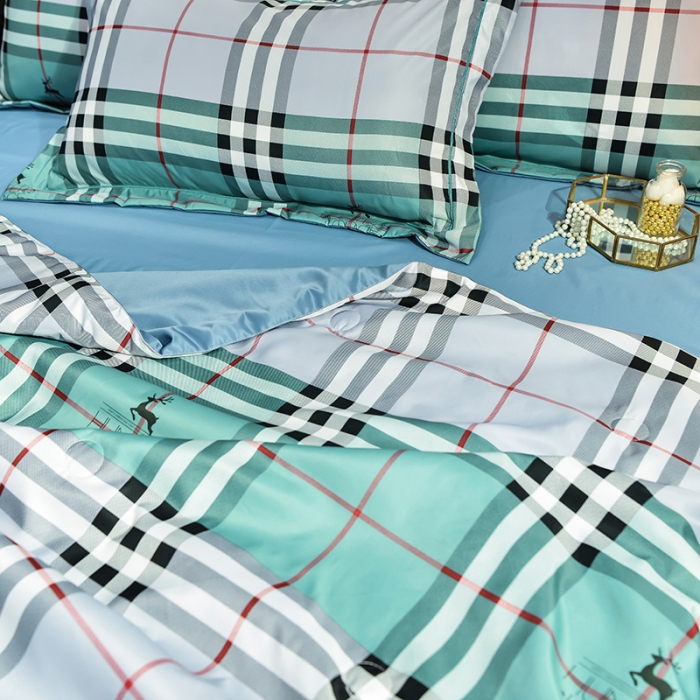 91家纺网 家纺一手货源 找家纺 梦柏2021新款水洗天丝夏被 夏凉被 都市格调（兰）