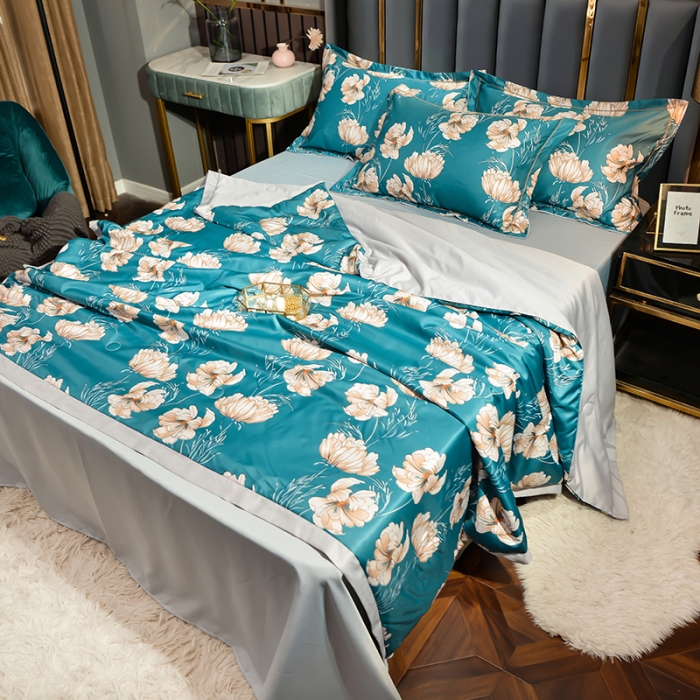 91家纺网 家纺一手货源 找家纺 梦柏2021新款水洗天丝夏被 夏凉被 芳华