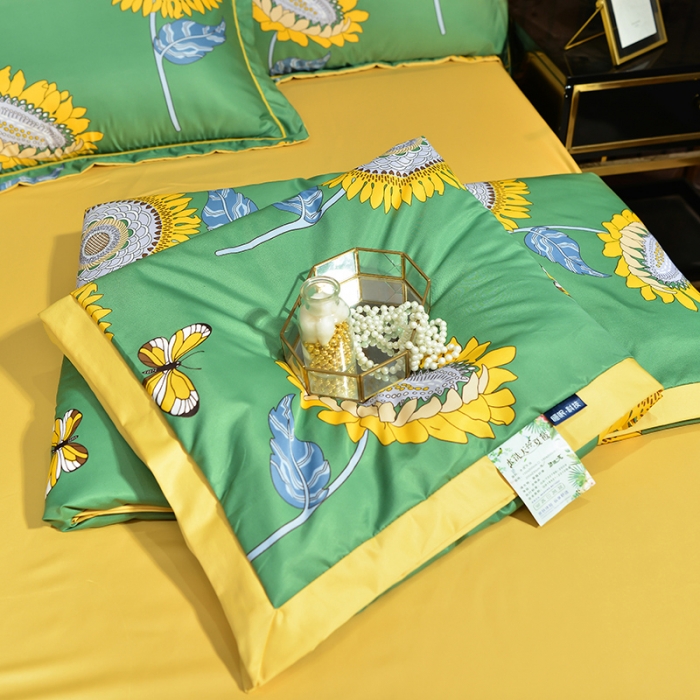 91家纺网 家纺一手货源 找家纺 梦柏2021新款水洗天丝夏被 夏凉被 向日葵