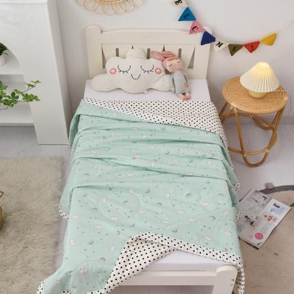 91家纺网 家纺一手货源 找家纺 BOSS 2021新款全棉棉花儿童夏被 彩虹弯弯-蓝