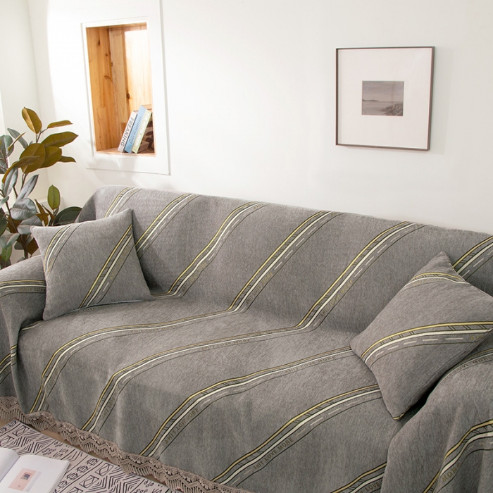 91家纺网 家纺一手货源 找家纺 启博 2022全盖雪尼尔沙发巾沙发垫沙发套沙发罩 哥伦比亚-灰