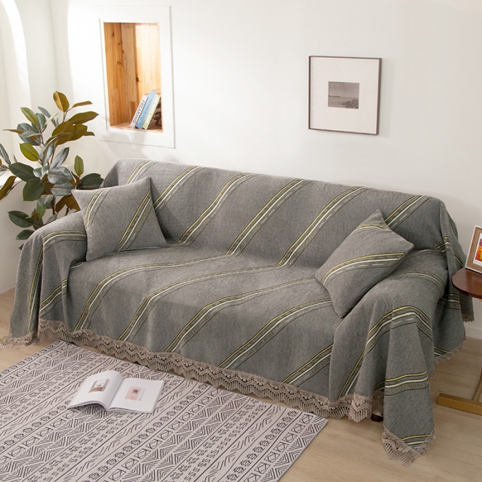 91家纺网 家纺一手货源 找家纺 启博 2022全盖雪尼尔沙发巾沙发垫沙发套沙发罩 哥伦比亚-灰