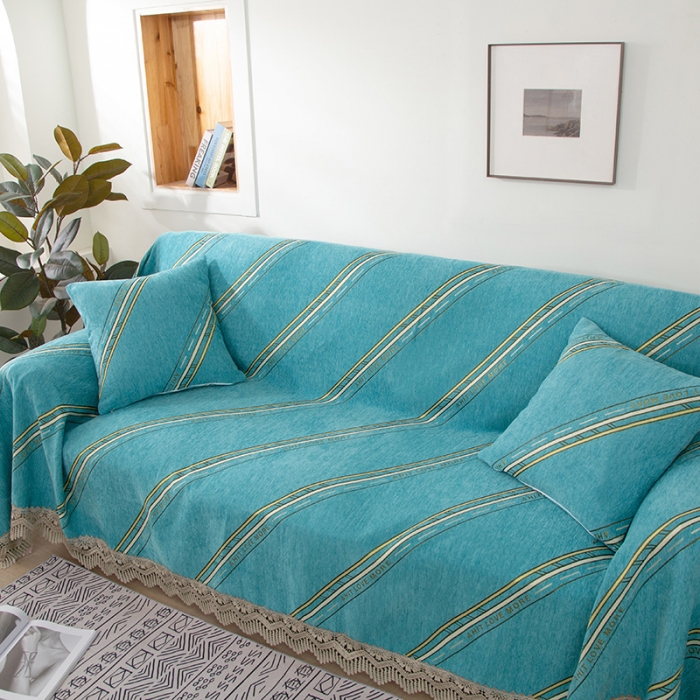 91家纺网 家纺一手货源 找家纺 启博 2022全盖雪尼尔沙发巾沙发垫沙发套沙发罩 哥伦比亚-绿