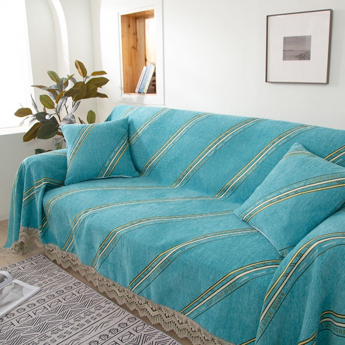 91家纺网 家纺一手货源 找家纺 启博 2022全盖雪尼尔沙发巾沙发垫沙发套沙发罩 哥伦比亚-绿