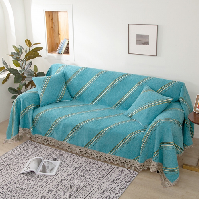 91家纺网 家纺一手货源 找家纺 启博 2022全盖雪尼尔沙发巾沙发垫沙发套沙发罩 哥伦比亚-绿