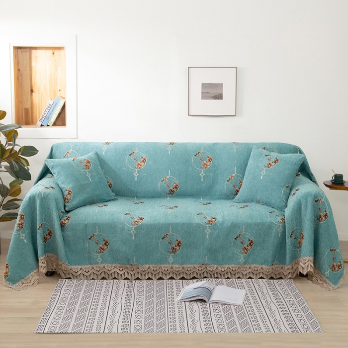 91家纺网 家纺一手货源 找家纺 启博 2022全盖雪尼尔沙发巾沙发垫沙发套沙发罩 花韵千秋