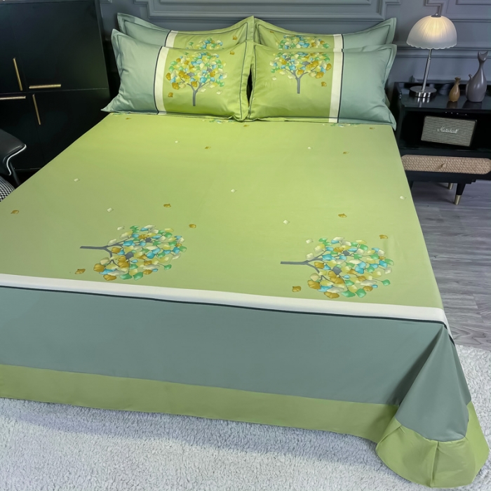 91家纺网 家纺一手货源 找家纺 金爱家 2021新款全棉活性花卉系列四件套 彩虹树