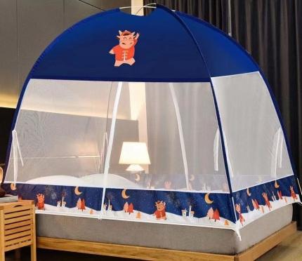 爱洛家纺 2021新款防尘蚊帐 牛气冲天蓝