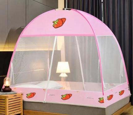 91家纺网 家纺一手货源 找家纺 爱洛家纺 2021新款防尘蚊帐 草莓