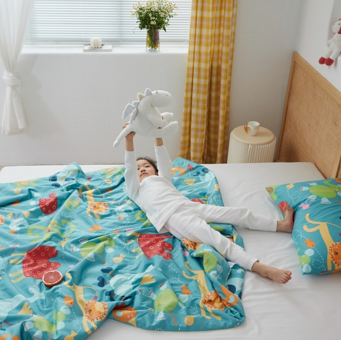 91家纺网 家纺一手货源 找家纺 丽笙 2021新款60SA类长绒棉驱蚊儿童夏被 海底世界
