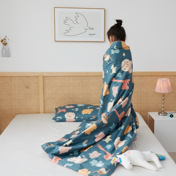 91家纺网 家纺一手货源 找家纺 丽笙 2021新款60SA类长绒棉驱蚊儿童夏被 欢乐天地