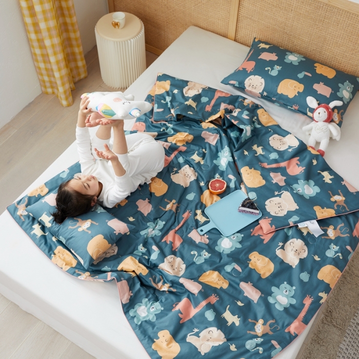 91家纺网 家纺一手货源 找家纺 丽笙 2021新款60SA类长绒棉驱蚊儿童夏被 欢乐天地