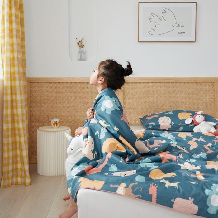 91家纺网 家纺一手货源 找家纺 丽笙 2021新款60SA类长绒棉驱蚊儿童夏被 欢乐天地