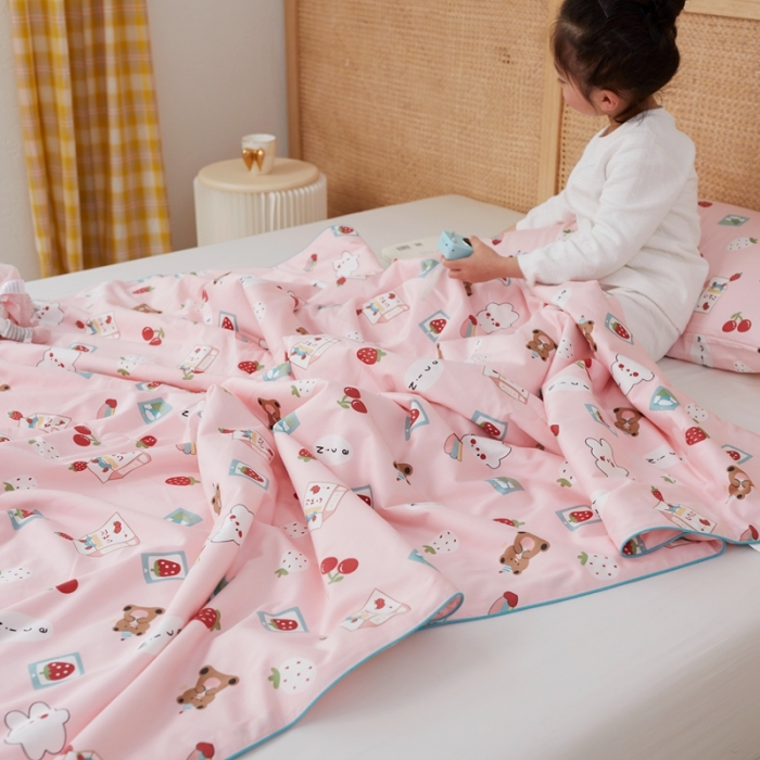 91家纺网 家纺一手货源 找家纺 丽笙 2021新款60SA类长绒棉驱蚊儿童夏被 美好童年