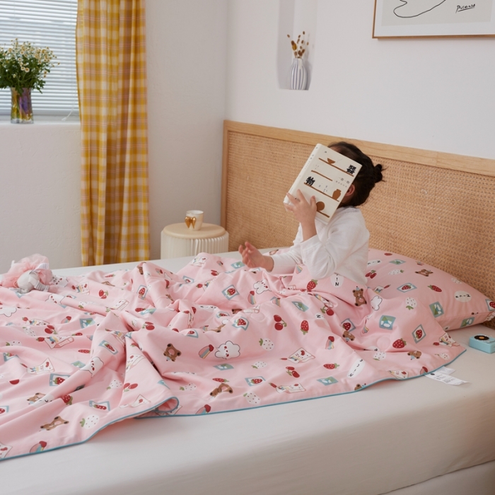 91家纺网 家纺一手货源 找家纺 丽笙 2021新款60SA类长绒棉驱蚊儿童夏被 美好童年