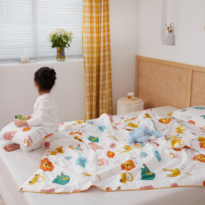 91家纺网 家纺一手货源 找家纺 丽笙 2021新款60SA类长绒棉驱蚊儿童夏被 奇思妙想