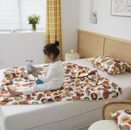 91家纺网 家纺一手货源 找家纺 丽笙 2021新款60SA类长绒棉驱蚊儿童夏被 森林之王