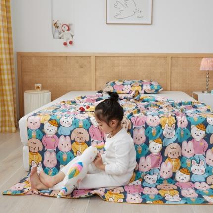 丽笙 2021新款60SA类长绒棉驱蚊儿童夏被 兔兔圈