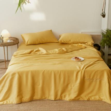 91家纺网 家纺一手货源 找家纺 （总）丽笙 2021新款60兰精天丝素色刺绣系列夏被