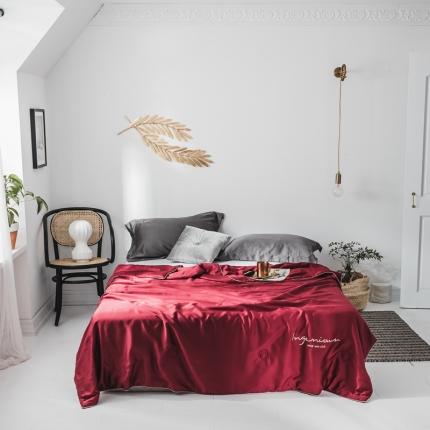 91家纺网 家纺一手货源 找家纺 （总）丽笙 2021新款60兰精天丝素色刺绣系列夏被