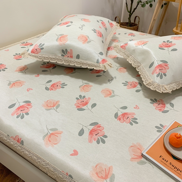 91家纺网 家纺一手货源 找家纺 慕尚家纺 2025新款小碎花款凉席（一图） 花仙子