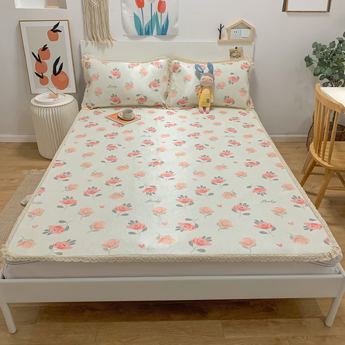 91家纺网 家纺一手货源 找家纺 慕尚家纺 2025新款小碎花款凉席（一图） 花仙子