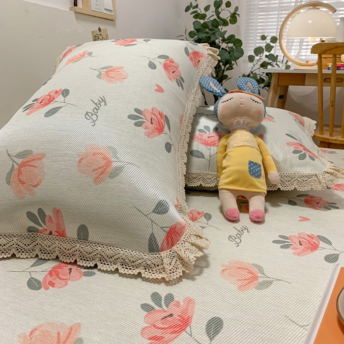 91家纺网 家纺一手货源 找家纺 慕尚家纺 2025新款小碎花款凉席（一图） 花仙子