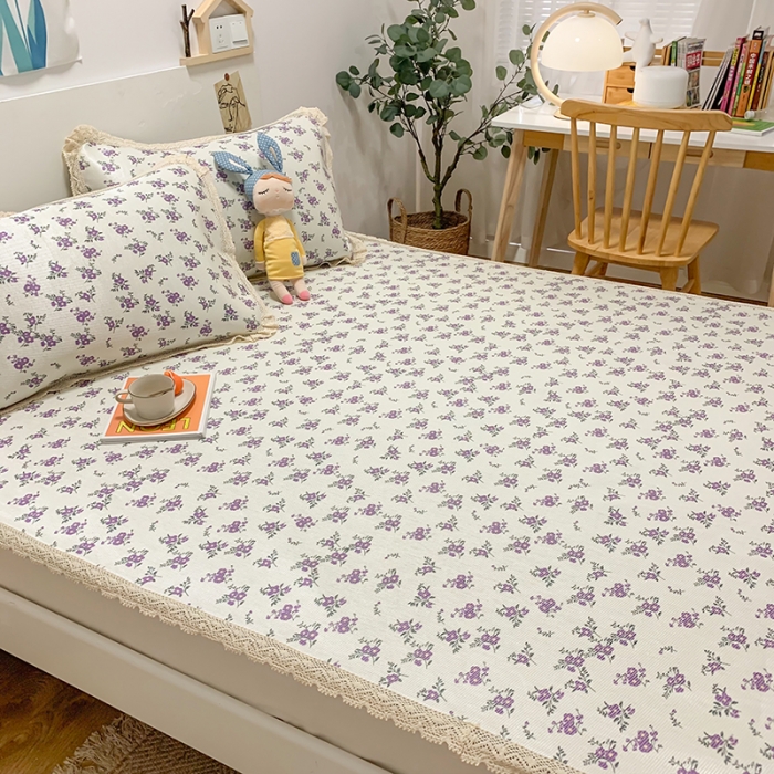 91家纺网 家纺一手货源 找家纺 慕尚家纺 2025新款小碎花款凉席（一图） 温情紫花