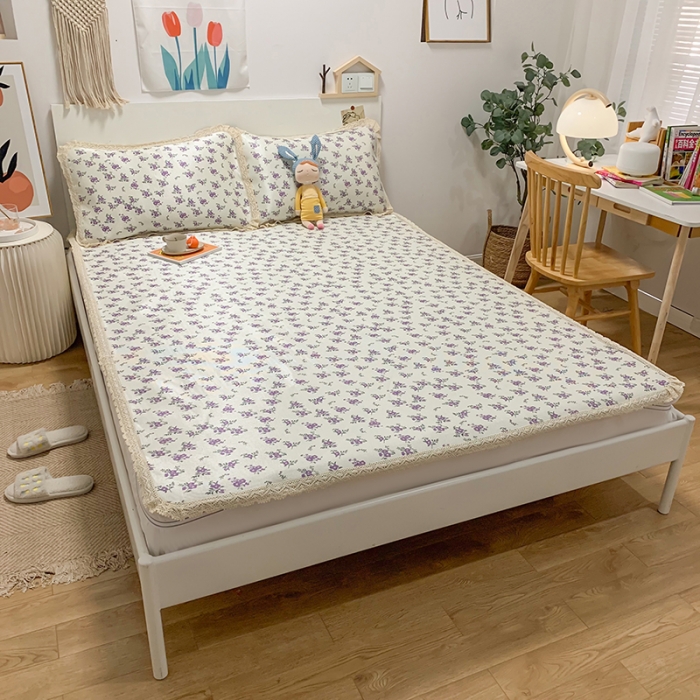 91家纺网 家纺一手货源 找家纺 慕尚家纺 2025新款小碎花款凉席（一图） 温情紫花