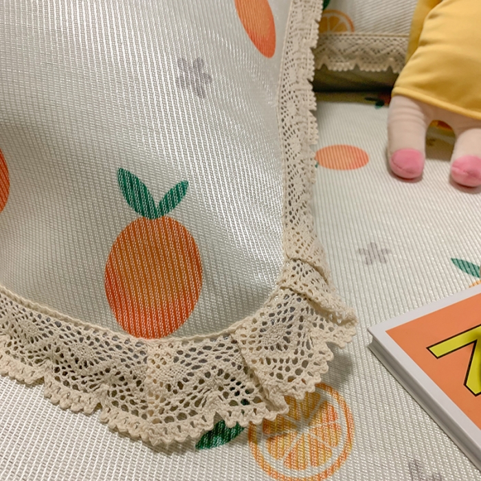 91家纺网 家纺一手货源 找家纺 慕尚家纺 2025新款小碎花款凉席（一图） 夏日橙恋