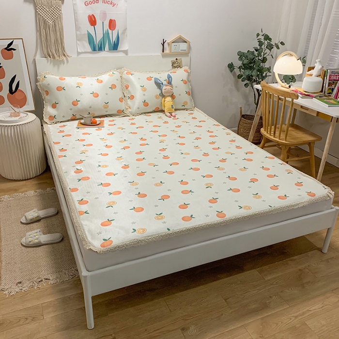 91家纺网 家纺一手货源 找家纺 慕尚家纺 2025新款小碎花款凉席（一图） 夏日橙恋