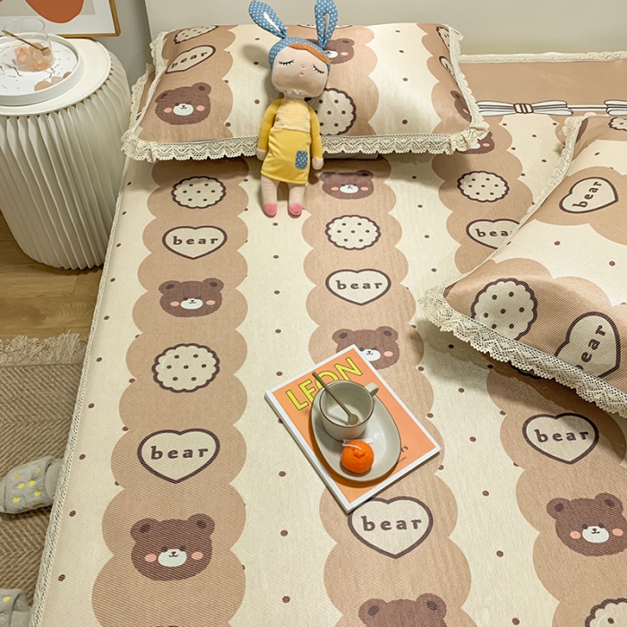 91家纺网 家纺一手货源 找家纺 慕尚家纺 2025新款小碎花款凉席（一图） 小咖熊