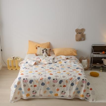 91家纺网 家纺一手货源 找家纺 （总）丽笙 2021新款全棉印花花边夏被