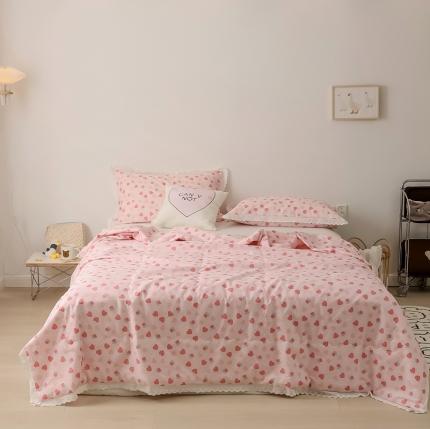 91家纺网 家纺一手货源 找家纺 （总）丽笙 2021新款全棉印花花边夏被