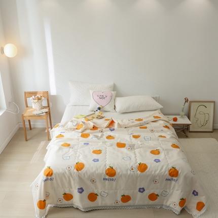 91家纺网 家纺一手货源 找家纺 （总）丽笙 2021新款全棉印花花边夏被