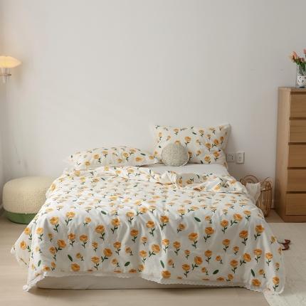 91家纺网 家纺一手货源 找家纺 （总）丽笙 2021新款全棉印花花边夏被