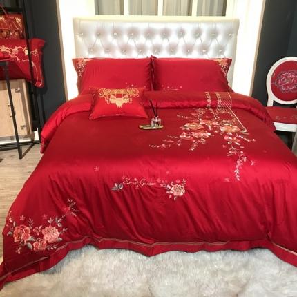 91家纺网 家纺一手货源 找家纺 （总）玖玖爱 2021新款100支婚庆绣花四件套