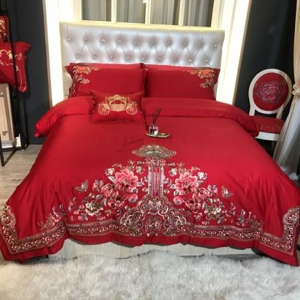 91家纺网 家纺一手货源 找家纺 （总）玖玖爱 2021新款100支婚庆绣花四件套