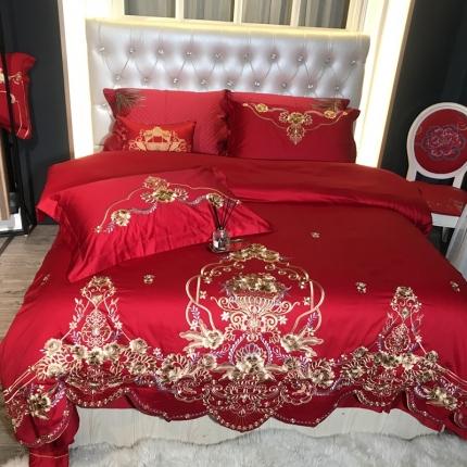 91家纺网 家纺一手货源 找家纺 （总）玖玖爱 2021新款100支婚庆绣花四件套