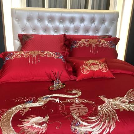 91家纺网 家纺一手货源 找家纺 （总）玖玖爱 2021新款100支婚庆绣花四件套