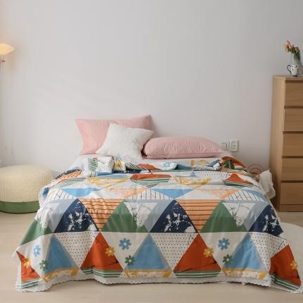 （总）丽笙 2021新款全棉印花花边夏被