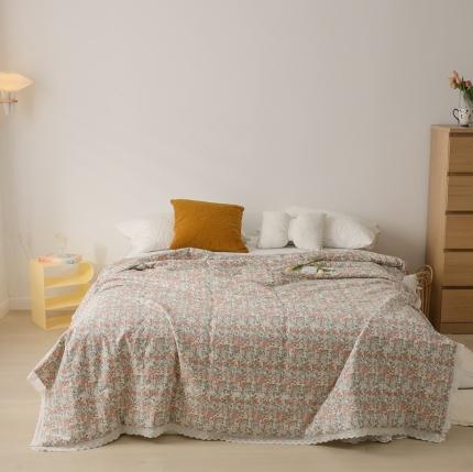 丽笙 2021新款全棉印花花边夏被 盛放