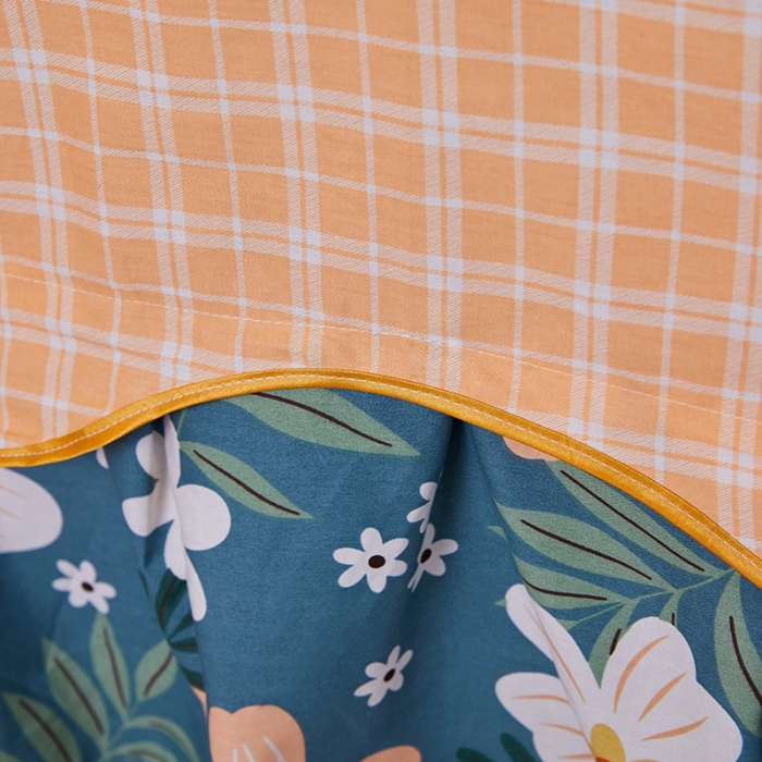 91家纺网 家纺一手货源 找家纺 十个点 2021新款弯边床裙花园假期-绿