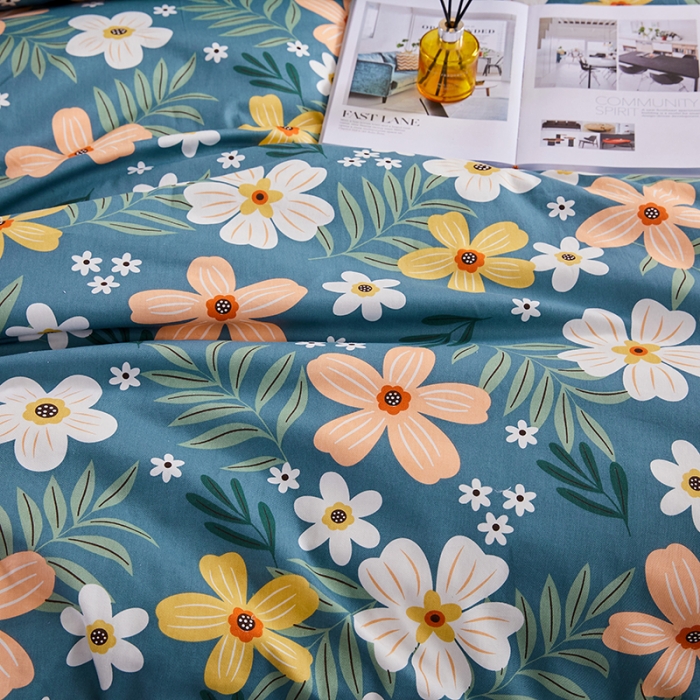 91家纺网 家纺一手货源 找家纺 十个点 2021新款弯边床裙花园假期-绿