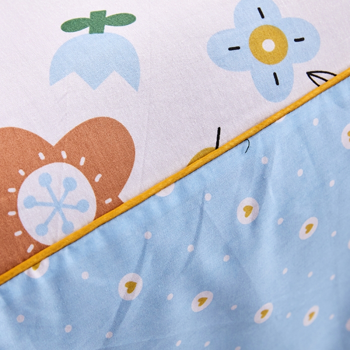 91家纺网 家纺一手货源 找家纺 十个点 2021新款弯边床裙漫步花间-白