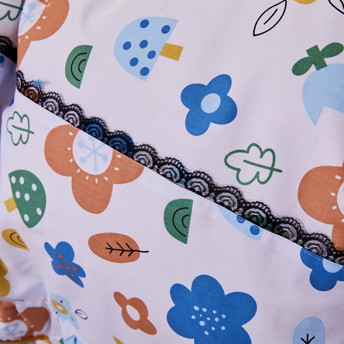 91家纺网 家纺一手货源 找家纺 十个点 2021新款弯边床裙漫步花间-白